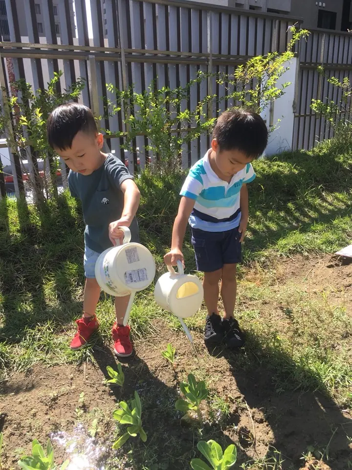 小小農夫日，寶貝們體驗了種菜的樂趣之外也感受到了農夫工作的辛苦，更能體會到粒粒米飯得來不易
