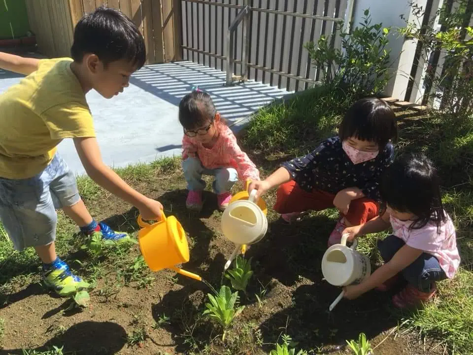 小小農夫日，寶貝們體驗了種菜的樂趣之外也感受到了農夫工作的辛苦，更能體會到粒粒米飯得來不易